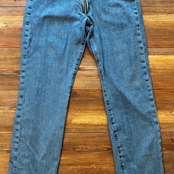 Good American High Waist Corset Zip Front High Rise Jeans Size 4/27 Blue Denim - Picture 6 of 14